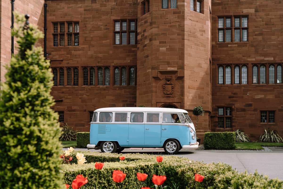 VW Split Screen Campervan outside Abbey House Hotel, Barrow in Furness